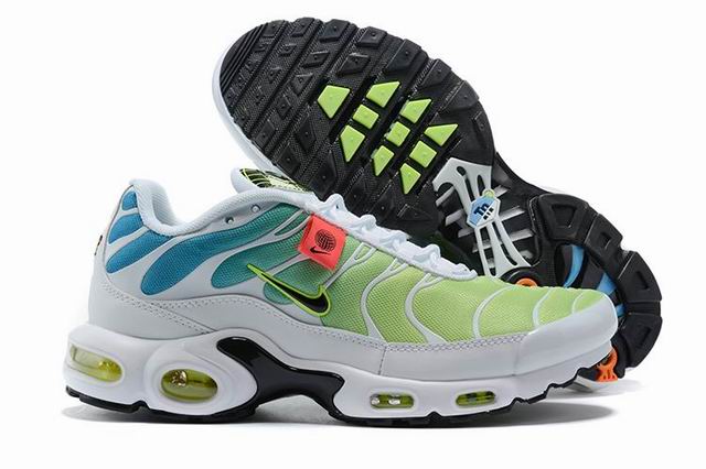 Nike Air Max Plus Worldwide Tn Men's Shoes White Green-11 - Click Image to Close